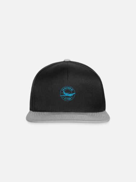 I'd Rather Be Flying - Snapback Cap - Schwarz/Grau