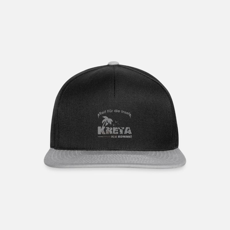 Kreta Urlaub Griechenland Geschenk - Snapback Cap - Schwarz/Grau