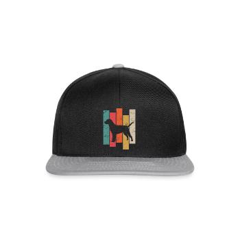 Silhouette cadeau Labrador chien rétro - Casquette snapback - noir/gris - Devant