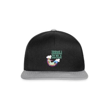 T-shirt drôle de cadeau de licorne - Casquette snapback - noir/gris - Devant