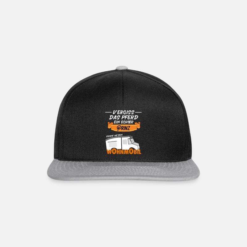 Vergiss das Pferd Prinz kommt mit Wohnmobil - Snapback Cap - Schwarz/Grau