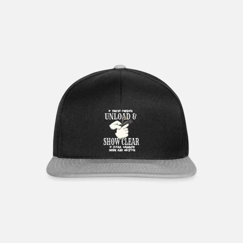 Schießen Pistole Entladen Geschoss Schusswaffe - Snapback Cap - Schwarz/Grau