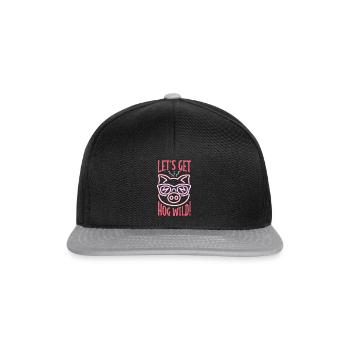 Neon Pig Let Wild Party T-Shirt Gift - Snapback Cap - black/grey - Front