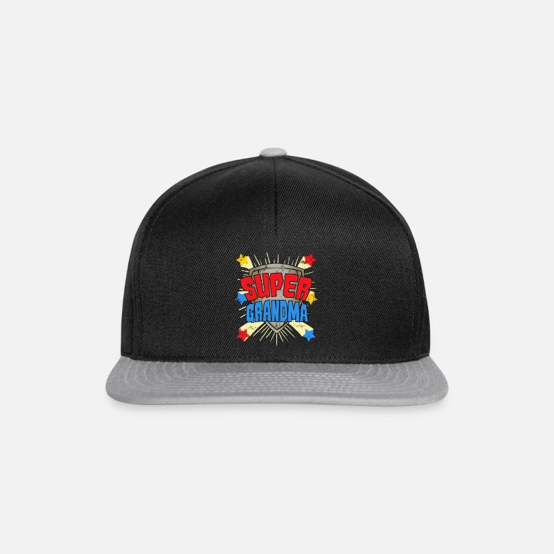 Heldin Großmutter Omi Super Grandma Oma Held - Snapback Cap - Schwarz/Grau