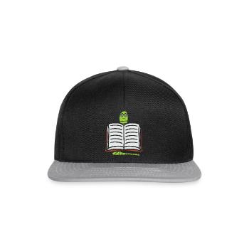 Bücherwurm Leseratte Nerd Nerdy Geschenkidee - Snapback Cap - Schwarz/Grau - Vorne