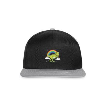 T-Rex Tyrannosaurus Rex Dinosaur Rainbow - Casquette snapback - noir/gris - Devant