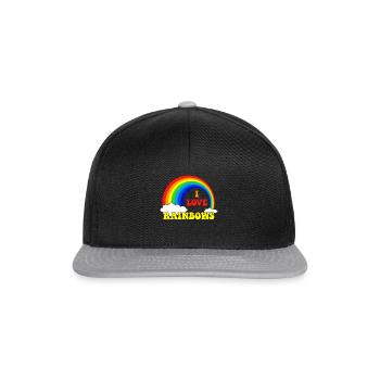 J'aime les cadeaux arc-en-ciel - Casquette snapback - noir/gris - Devant
