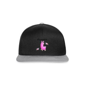 Lamaste - Lama und Einhorn in einem - Snapback Cap - Schwarz/Grau - Vorne