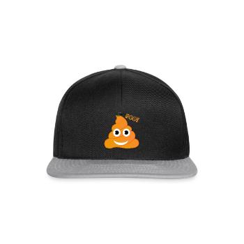 Poo Citrouille Halloween Emoticon Boo Drôle Costume - Casquette snapback - noir/gris - Devant