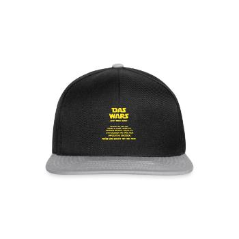 Das Wars jetzt wird ernst Junggesellen Motiv Stern - Snapback Cap - Schwarz/Grau - Vorne