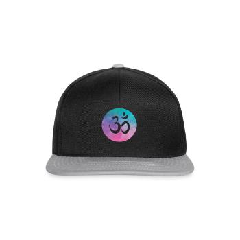 Signe Om Aquarelle Yoga Spiritualité Namaste - Casquette snapback - noir/gris - Devant
