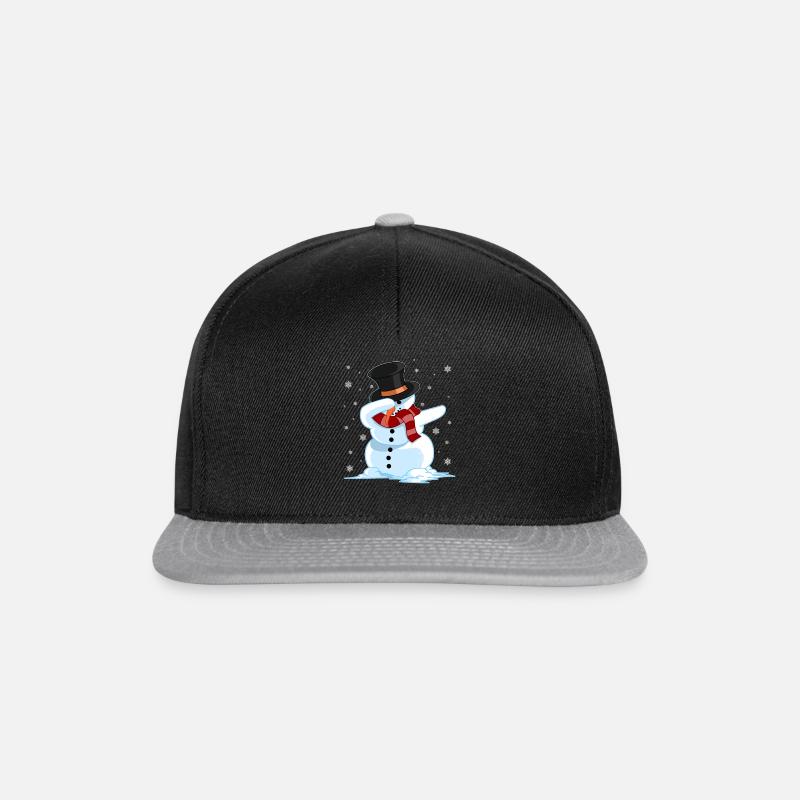 Dap Schneemann Winter Weihnachten Flocke Geschenk - Snapback Cap - Schwarz/Grau