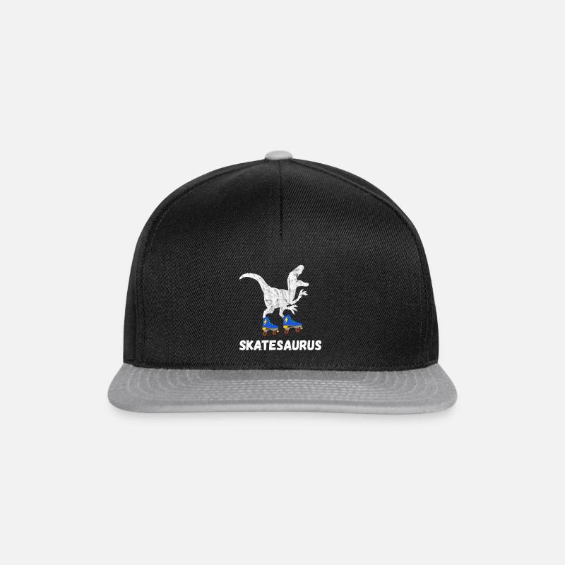Skaters Dinosaur Roller Skating Roller Skates Roller Skates - Snapback Cap - black/grey