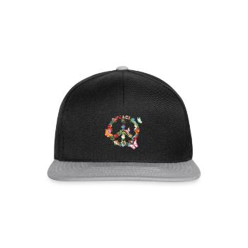 peace - Snapback Cap - Schwarz/Grau - Vorne