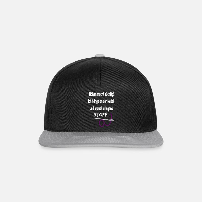 Nähen mit Stoff Geschenk zum Geburtstag - Snapback Cap - Schwarz/Grau
