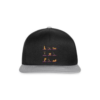 Wiener Dog Yoga Pose Dachshund Owner Yogi Gifts - Snapback Cap - black/grey - Front