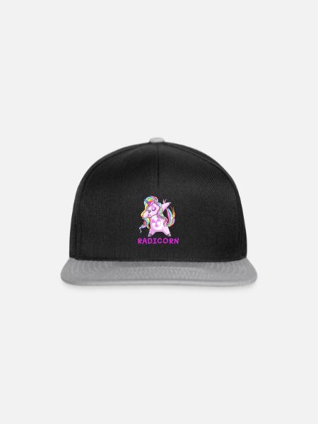 Radicorn Cute Dabbing Radiologie Einhorn Tanz - Snapback Cap - Schwarz/Grau