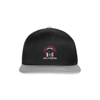 Kopfhörer Programmierer Spruch Lustiges Geschenk - Snapback Cap - Schwarz/Grau - Vorne