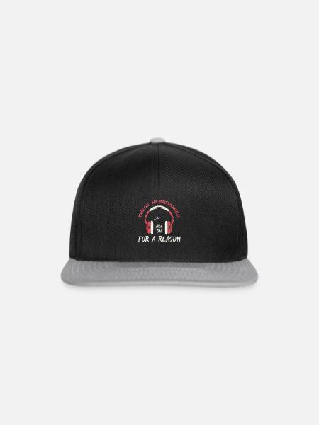 Kopfhörer Programmierer Spruch Lustiges Geschenk - Snapback Cap - Schwarz/Grau