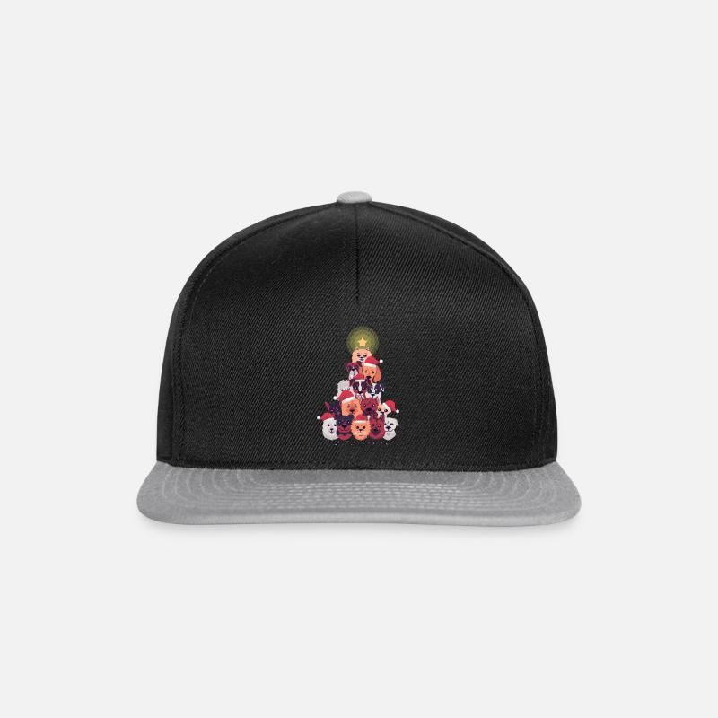 Christmas Tree with Adorable Dogs - Snapback Cap - black/grey