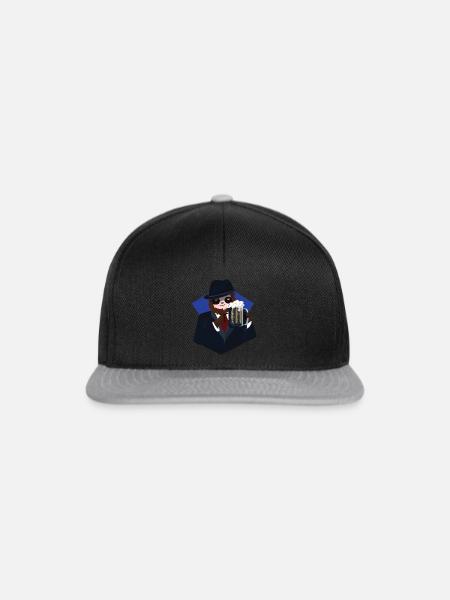 Mafia Faultier mit Bier - Snapback Cap - Schwarz/Grau