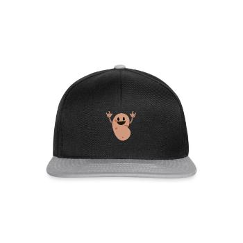 Tanzen-Kartoffel-T-Shirt Lustiger Tanz-Frucht-Tänzer - Snapback Cap - Schwarz/Grau - Vorne