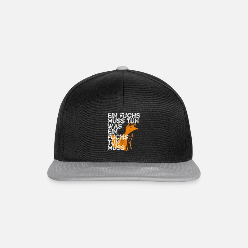 Ein Fuchs mus tun was ein Fuchs tun muss - Snapback Cap - Schwarz/Grau