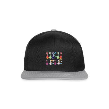 Ukulélés arc-en-ciel - Casquette snapback - noir/gris - Devant