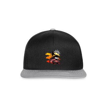 Surfing Summer Sun Bus Palm Trees - Snapback Cap - black/grey - Front