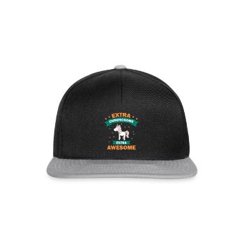 Einhorn Unicorn Glitzer Regenbogen Extra-Chromosom - Snapback Cap - Schwarz/Grau - Vorne