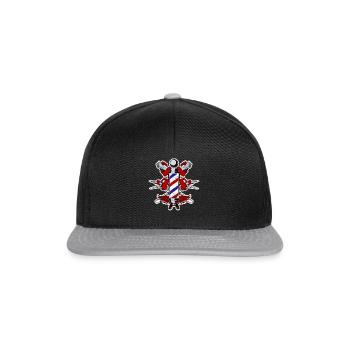 Barber - Barbier Pole - Geschenk - Snapback Cap - Schwarz/Grau - Vorne