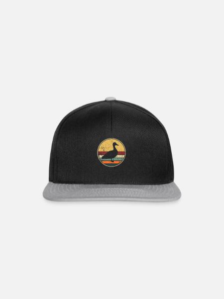 Ente Vintage Retro Distressed Look Enten Geflügel - Snapback Cap - Schwarz/Grau