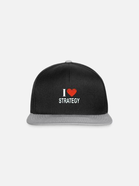 Ich liebe Strategie - Snapback Cap - Schwarz/Grau