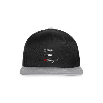 Fangirl Crush Herz Liebe Mädchen witzig Geschenk - Snapback Cap - Schwarz/Grau - Vorne