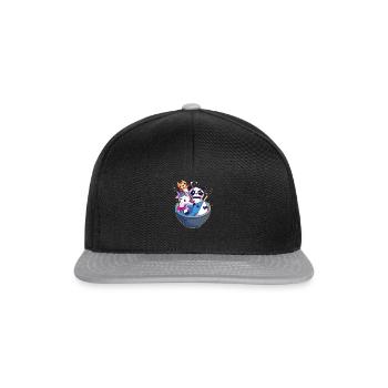 Panda Katze Einhorn Hai - Snapback Cap - Schwarz/Grau - Vorne