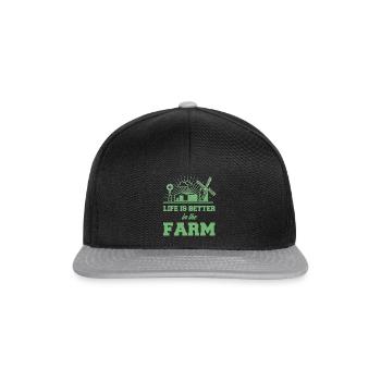 Farmer farmer farmer tractor farm gift - Snapback Cap - black/grey - Front