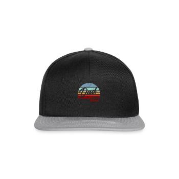 Papa Geburt Geschenk Geschenkidee 2018 Baby Vater - Snapback Cap - Schwarz/Grau - Vorne