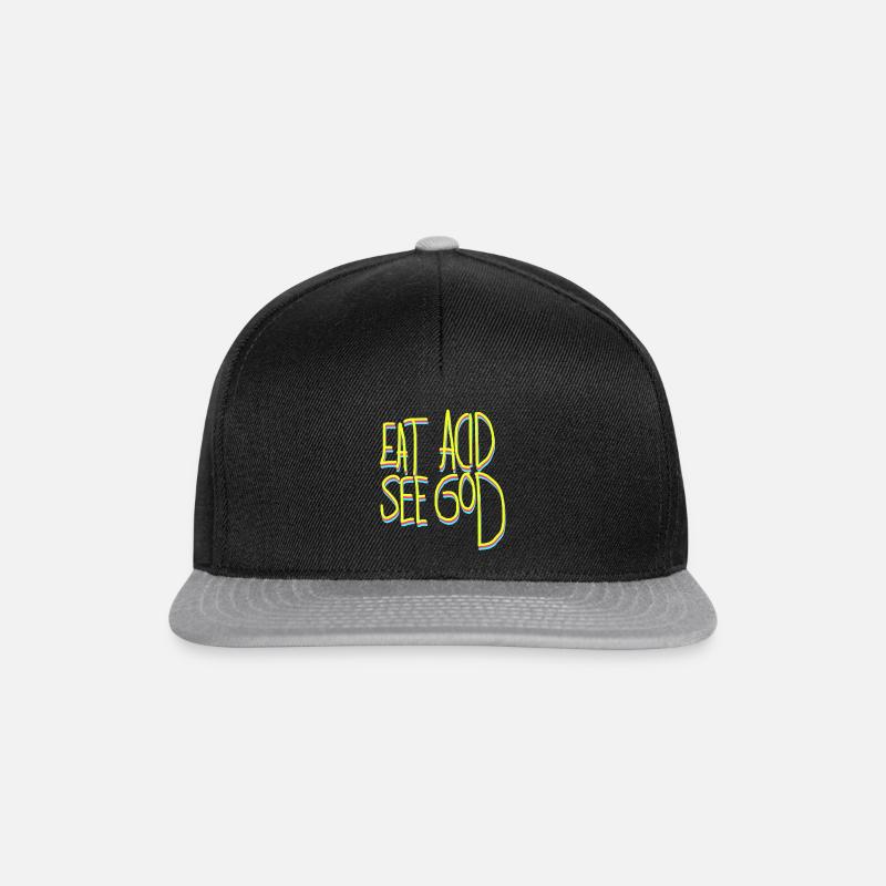 Acid LSD Psychedelisch Drogen - Snapback Cap - Schwarz/Grau