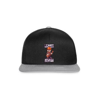 I Can't Keep Calm And Play Guitar Musik Geschenk - Snapback Cap - Schwarz/Grau - Vorne