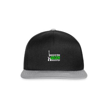 Bassisten gegen Rassisten - Snapback Cap - Schwarz/Grau - Vorne