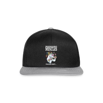 Installing Muscles Rainbow Unicorn Gift - Snapback Cap - black/grey - Front