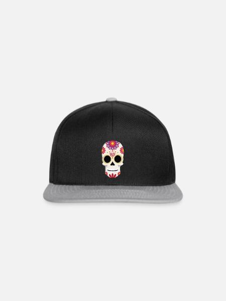 Mexikanischer Schädel Geschenk Idee - Snapback Cap - Schwarz/Grau