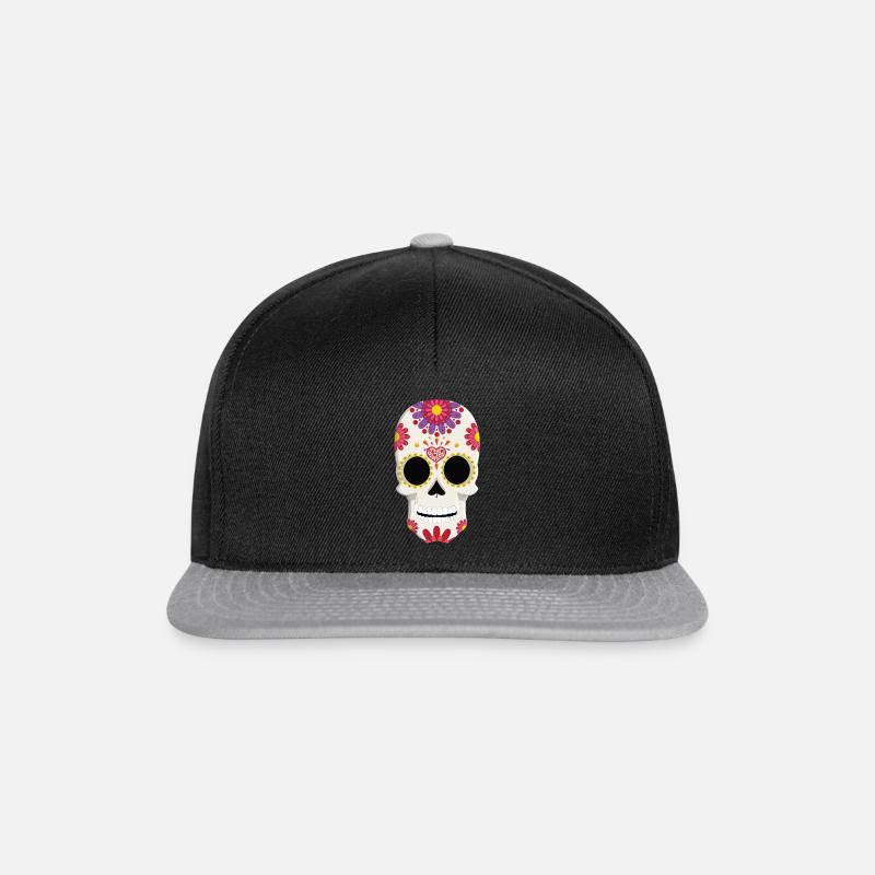 Mexikanischer Schädel Geschenk Idee - Snapback Cap - Schwarz/Grau