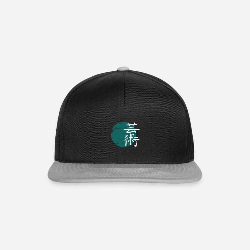 Japanische Schrift - Snapback Cap - Schwarz/Grau