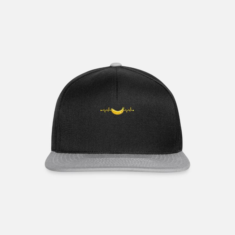 Herzschlag Banane Frucht Trend Frequenz - Snapback Cap - Schwarz/Grau