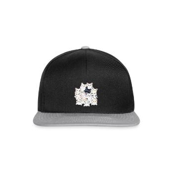 Cats in the pile - Snapback Cap - black/grey - Front