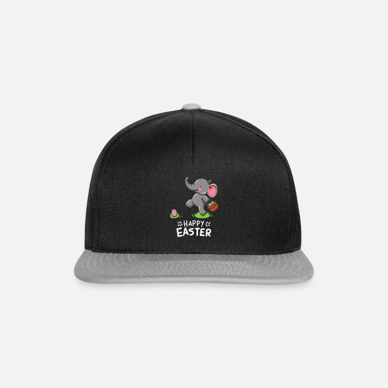 Elephant - Elephants - Easter - Happy Easter - Snapback Cap - black/grey