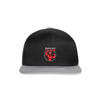 Exercez votre cadeau d'entraînement d'entraînement démon démon - Casquette snapback - noir/gris - Devant