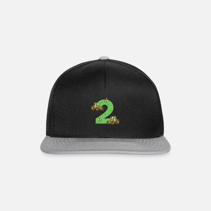 Traktor Kuh Farmer Geschenk - Snapback Cap - Schwarz/Grau