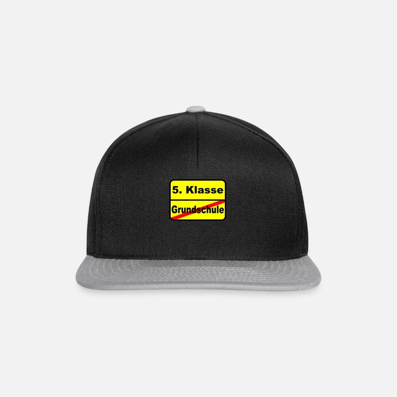 5. Klasse weiterführende Grund Schule Geschenk - Snapback Cap - Schwarz/Grau